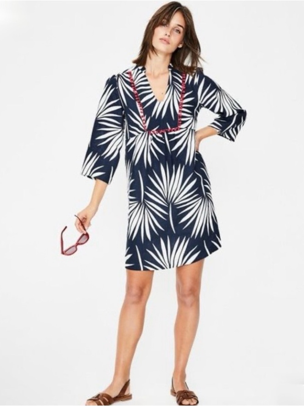 Boden Evangeline Linen Tunic Dress Size 8 MSRP $187 - Picture 2 of 7